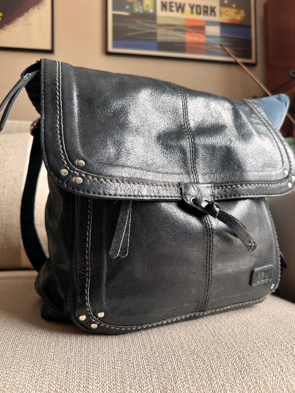The Sak Ventura Convertable Backpack to Crossbody Black Leather Bag